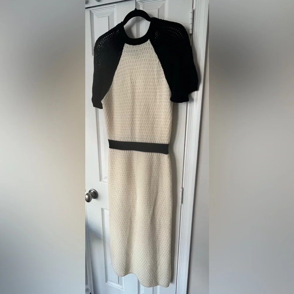 Daily Practice by Anthropologie Black and Cream Knit dress (L) NWT - Picture 7 of 7
